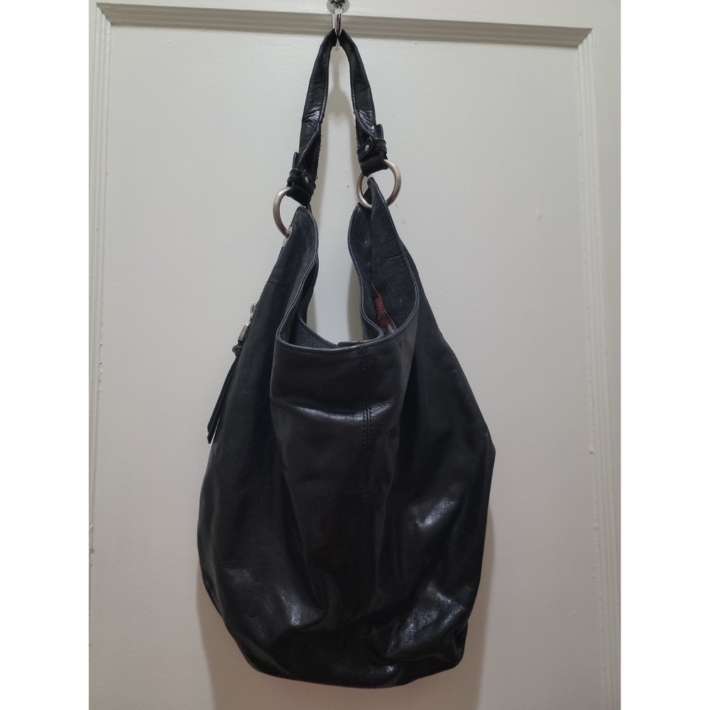 Black HOBO INTERNATIONAL "The Original" 100% Leather Shoulder Bag Purse